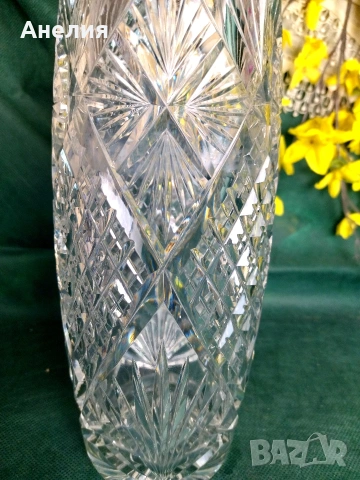 Кристална ваза Бохемия , снимка 2 - Вази - 53212026