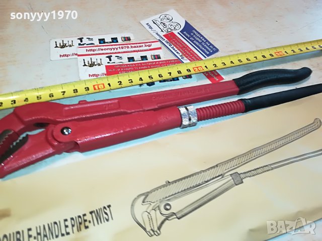 Класически тръбен ключ 45 градуса. Цол - 1". Дължина - 31см. 0505231700, снимка 6 - Ключове - 40602739