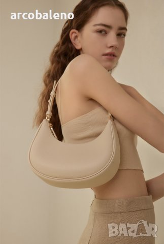 Дамска елегантна чанта от изкуствена кожа Messenger полумесец, 2цвята - 024, снимка 3 - Чанти - 41983884