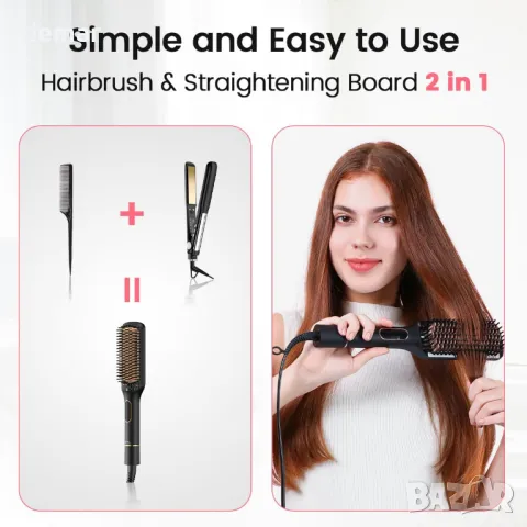 Четка за изправяне на коса, 42 мм, 10 милиона отрицателни йона, 6 температурни настройки, 130°C-230°, снимка 3 - Маши за коса - 50321608