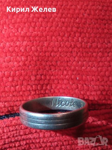 Nicole 3.2.2006 СРЕБЪРНА ХАЛКА Ръчно НАДПИСАНА ОКСИДИРАНО СРЕБРО ВИСОКА ПРОБА МАЙСТОРСКА 40329, снимка 7 - Пръстени - 42796209