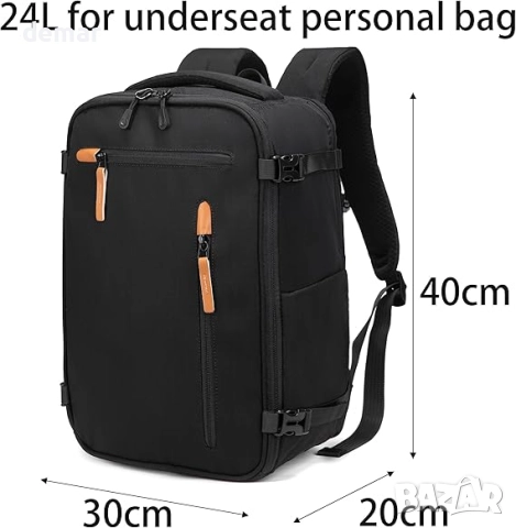 Раница за пътуване, подходяща за Ryanair, Wizz Air, EasyJet и Vueling, сива, 40 x 30 x 20 см, снимка 2 - Раници - 52454891