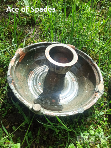 Голям Античен Стар Османски Турски Керамичен Свещник Печка  , снимка 2 - Антикварни и старинни предмети - 36309901