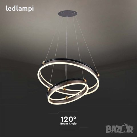 LED Полилей 50W Кафяв Топло Бяла Светлина, снимка 3 - Полилеи - 43731673