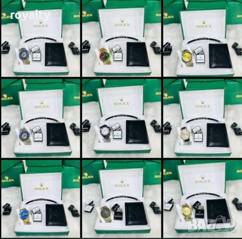 Rolex Мъжки Подаръчен Комплект Сет От 7 Части Нов 