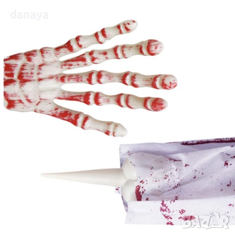 6150 Кървава скелетна ръка на зомби за Хелоуин с шип и пружина, снимка 6 - Декорация за дома - 51858350