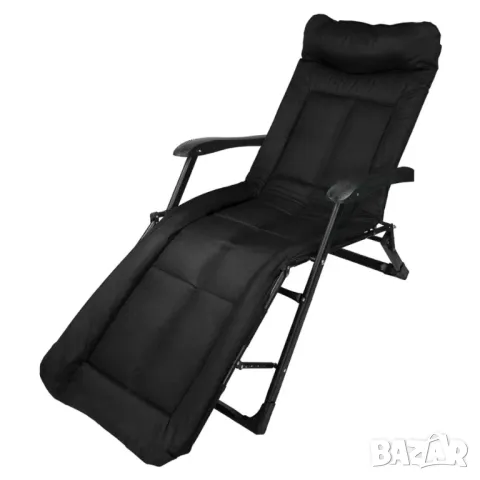 Походно легло - шезлонг черен цвят, снимка 1