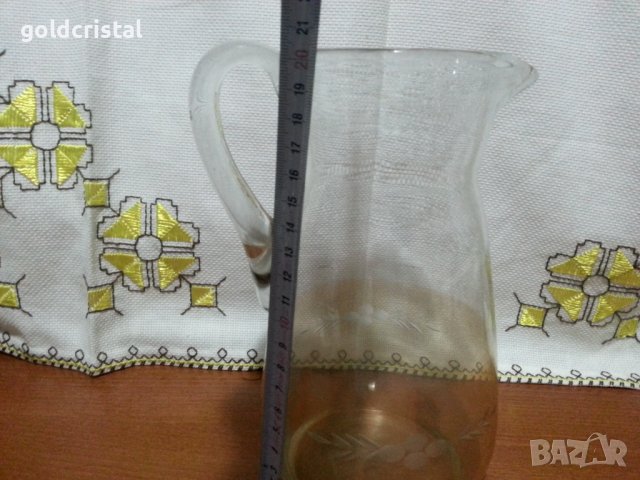 Стъклена кана, снимка 3 - Антикварни и старинни предмети - 42962919