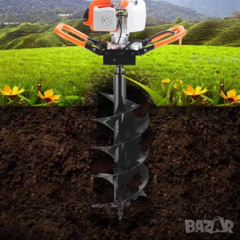 Бензинов Свредел KRAFTROYAL Двутактов Свредло за Земя 68 кубика, снимка 5 - Стругове - 49460314