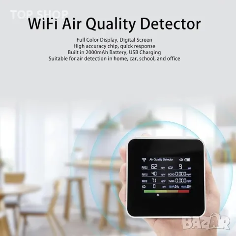 Многофункционален детектор за качество на въздуха Бърза реакция, снимка 2 - Друга електроника - 48712524