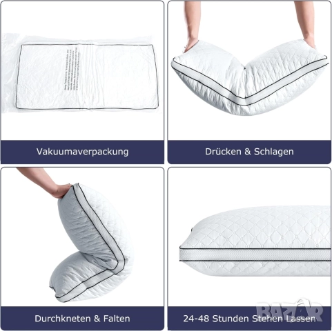 Slybear Ортопедични възглавници Комплект 2бр. 80x40 см, снимка 8 - Възглавници - 51017423