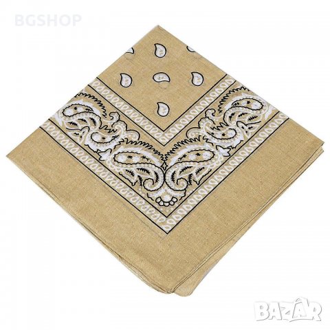 Бандана - Хип Хоп шал - Бежав, снимка 2 - Шалове - 28420438