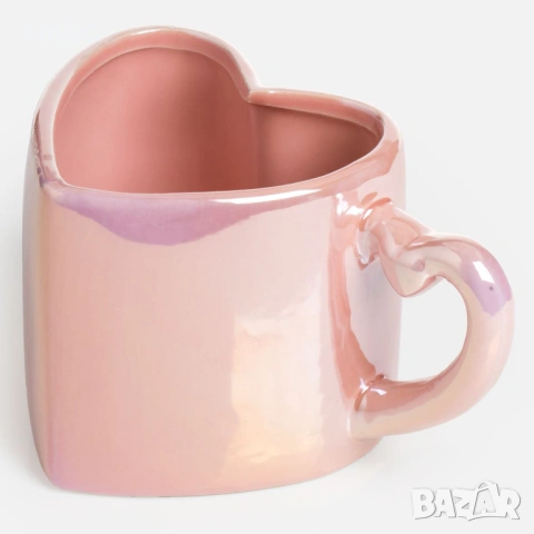 Чаша с форма на сърце – Розова, 10x10,5 см_1259289, снимка 2 - Чаши - 53416044