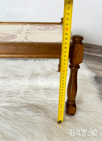 Винтидж масичка от масивна дървесина, снимка 3 - Маси - 53572512