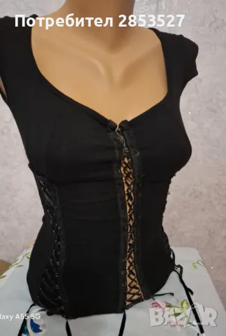 Дамска черна Тениска, снимка 1