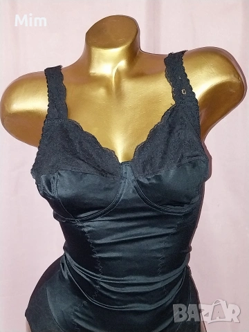 М Черно еластично,модилелиращо боди, снимка 2 - Корсети, бюстиета, топове - 53472793