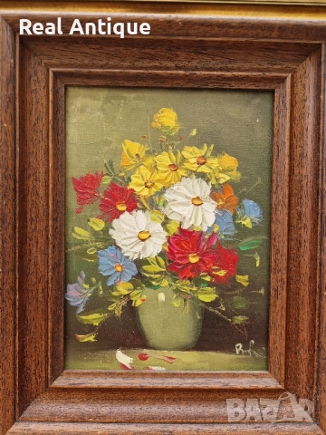 Натюрморт масло авторски платно рамка, снимка 3 - Картини - 51509149