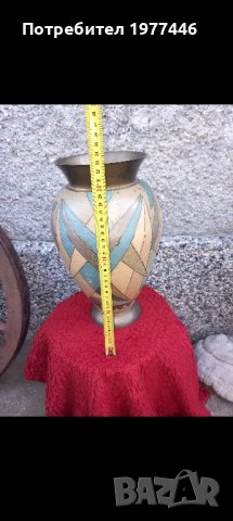 антикварна голяма медна  ваза , снимка 2 - Вази - 43938309