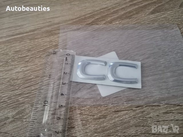 сребриста емблема надпис Volkswagen CC Фолксваген малък размер, снимка 3 - Аксесоари и консумативи - 38018390