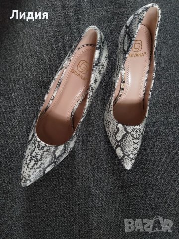 Дамски стилни обувки на ток със змийски принт 38 номер, снимка 7 - Дамски елегантни обувки - 37654686