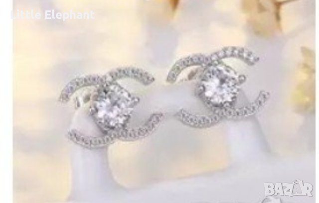 Сребърни обеци,бранд,колекция"Famous",с кристали,white/нови