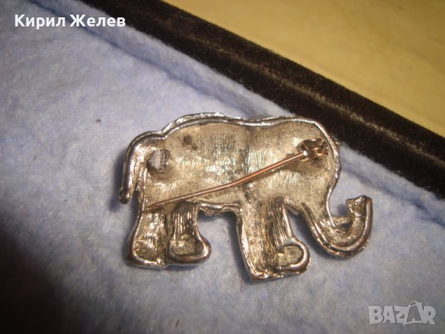 СТАРО ПОСРЕБРЕНО СЛОНЧЕ ФИГУРАЛНА АРТ БРОШКА с КРИСТАЛИ 29495, снимка 7 - Други - 37692695