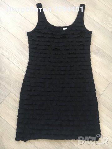 Къса черна рокля размер С, снимка 1 - Рокли - 27236330