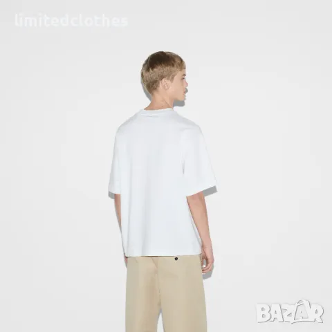 GUCCI White Web Logo Print Oversized Fit Мъжка Тениска size S (L), снимка 5 - Тениски - 47274820