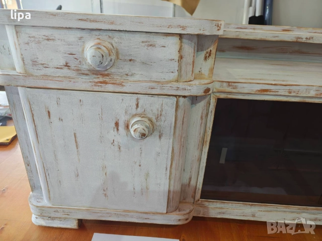 Винтидж шкаф за телевизор обувки тоалетка огледало, снимка 5 - Шкафове - 51770446