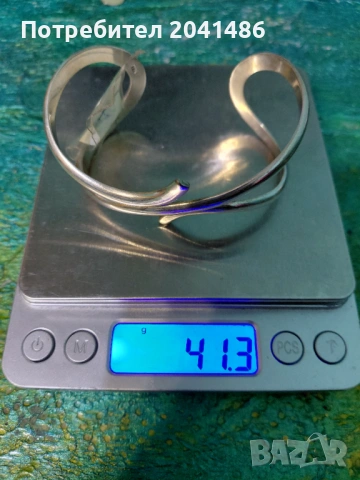 Сребърни дизайнерски     гривни и колие, снимка 10 - Гривни - 53213846