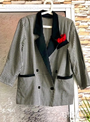 Дамско сако пепит, снимка 5 - Сака - 43295311