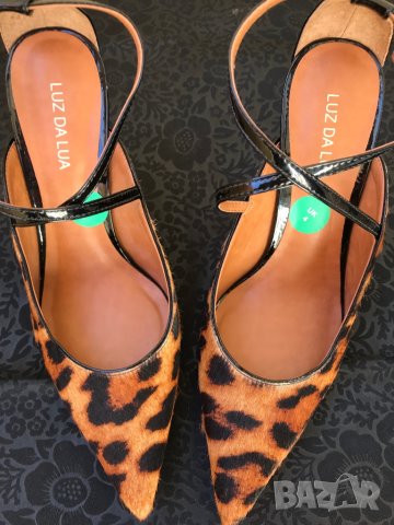 Елегантни обувки с принт косъм, снимка 3 - Дамски обувки на ток - 38591430