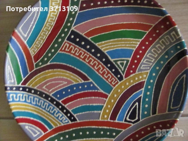 Авторска керамична чиния за декорация , подпис, снимка 2 - Декорация за дома - 51644524