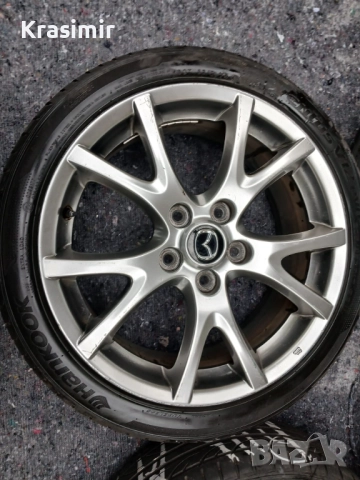 Алуминиеви джанти Mazda 17” 5x114.3 ET55 с гуми Hankook Ventus V12 Evo, снимка 7 - Гуми и джанти - 52014550