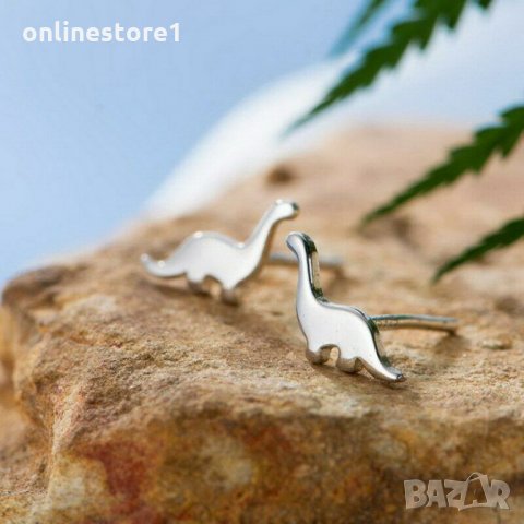 Сребърни Обеци Дино - 925 печат сребро BT421, снимка 2 - Обеци - 28148649