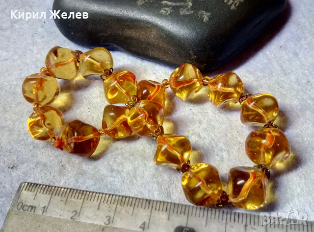 КРАСИВА ИСКРЯЩА ЕФЕКТНА РАЗТЕГЛИВА ВИНТИДЖ АРТ ГРИВНА от ЦВЕТЕН КРИСТАЛ 48885, снимка 2 - Гривни - 48734163