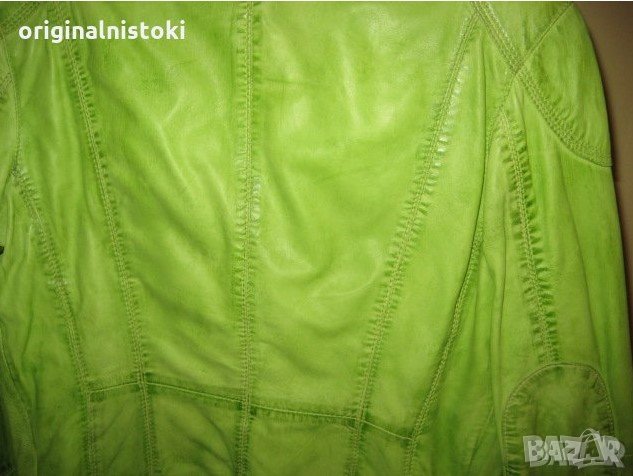 Естествена кожа зелен цвят яке Jilani Collection, снимка 3 - Якета - 32278276