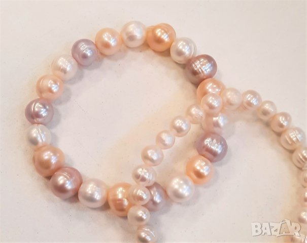 Гривна на ластик - розови перли със сертификат, снимка 3 - Гривни - 34601867