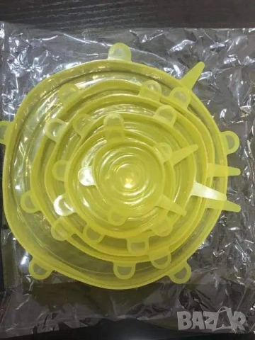 Комплект от 6 броя силиконови капаци за храна