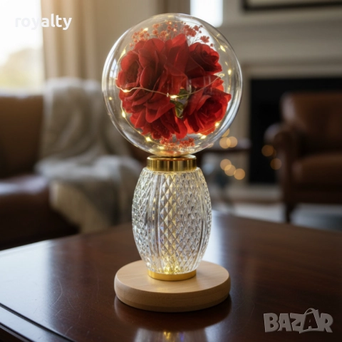 Декоративна лампа с червени рози и мека светлина – за топлина и хармония у дома, снимка 4 - Декорация за дома - 52249585