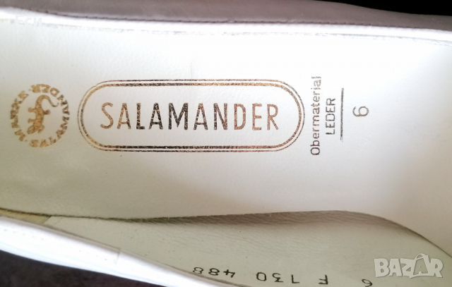 Бели официални кожени обувки Salamander № 38.5-39, UK 6 - нови, снимка 3 - Дамски обувки на ток - 36539902