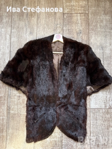 норков шал наметка болеро от норка естествен косъм кафяв универсален размер , снимка 11 - Рокли - 39970757