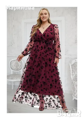 Официална рокля бордо, снимка 1