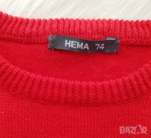 Коледен пуловер 6-9 месеца, снимка 3 - Бебешки блузки - 27083195