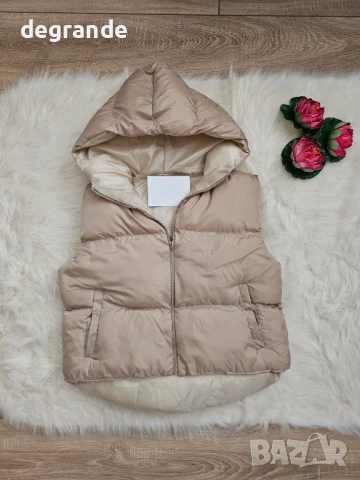 Дамски елек в бежаво зелено и циклама