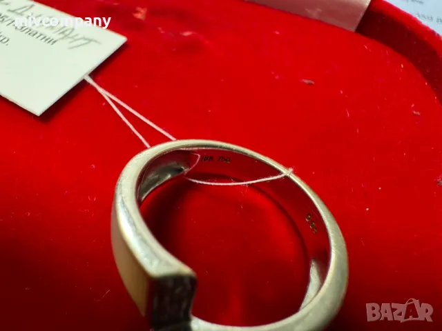 Златен пръстен 5.39гр.18К с диамант(бяло злато)+сертификат, снимка 7 - Пръстени - 50403469