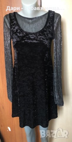 Черна рокля “Indiska” от еластичен плюш 🍀❤️S, M❤️🍀арт.191, снимка 3 - Рокли - 38815893