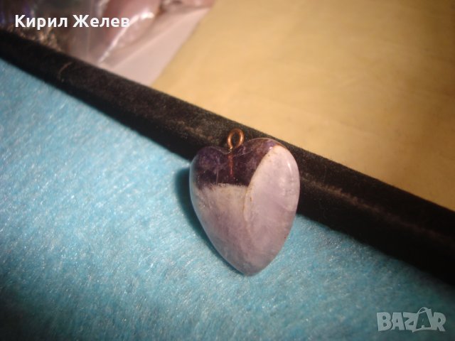 АМЕТИСТЕНО СЪРЧИЦЕ АРТ ДЕКО СКЪПОЦЕНЕН ПЕНДАНТ МЕДАЛЬОН КОЛИЕ ВИНТИДЖ БИЖУ 26670, снимка 4 - Колиета, медальони, синджири - 34806307