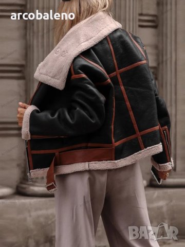 Дамско кожено яке в уличен мотоциклетен стил, 3цвята , снимка 7 - Якета - 43257804