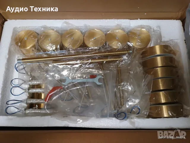 Модерен и много красив метален златист LED полилей. , снимка 3 - Лампи за таван - 49759035